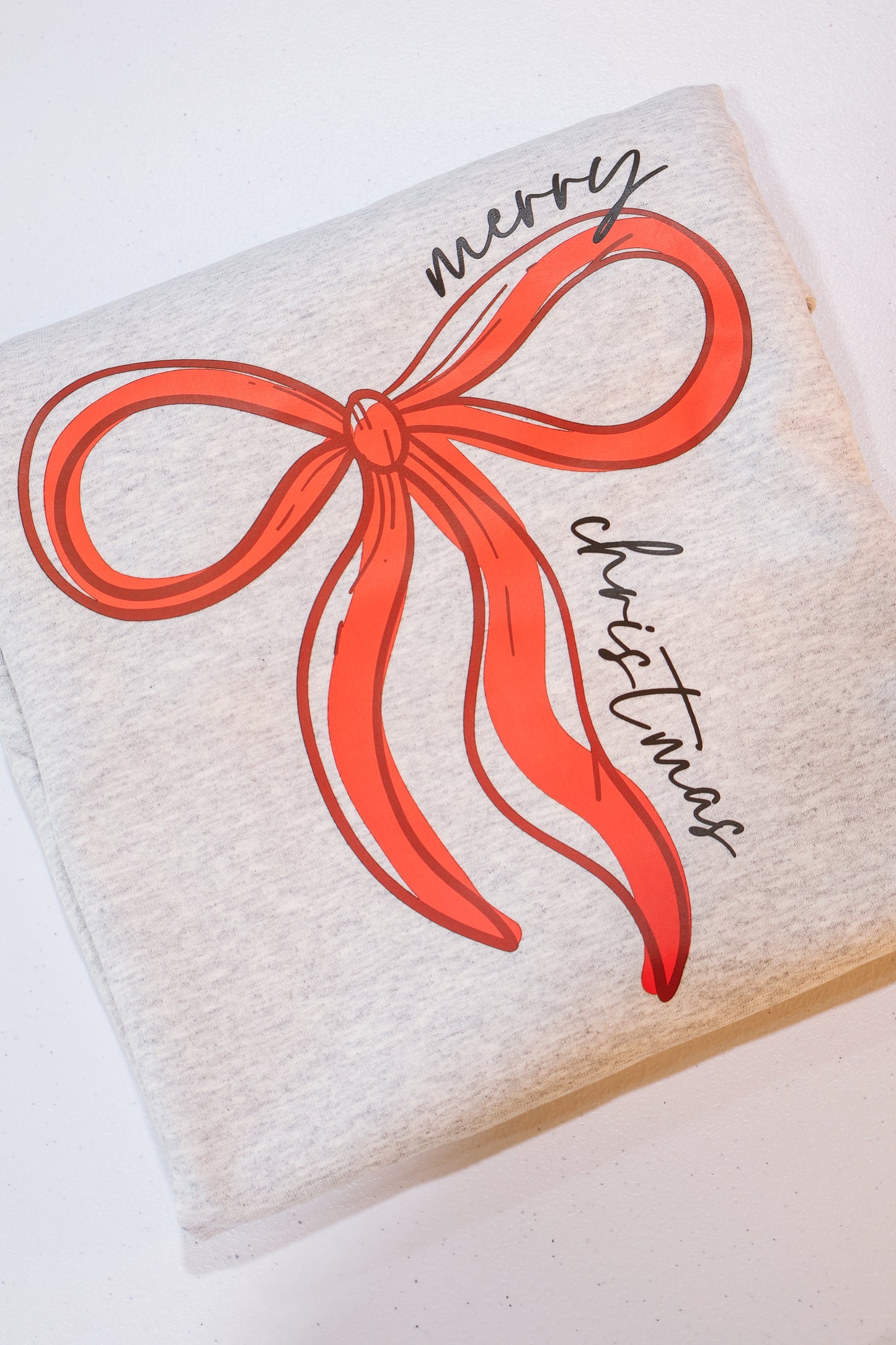 Dual Bow Merry Christmas- Ash Grey