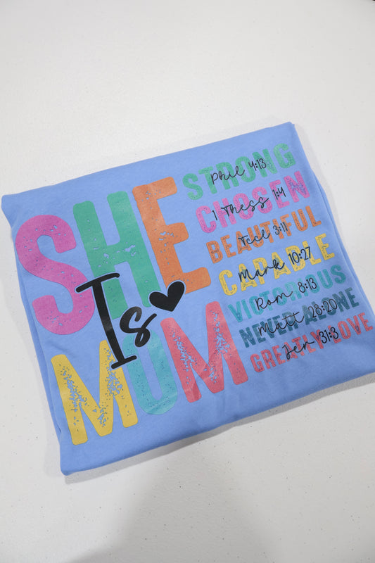 She Is Mom-Carolina Blue