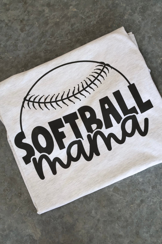 Softball Mama- Ash Grey