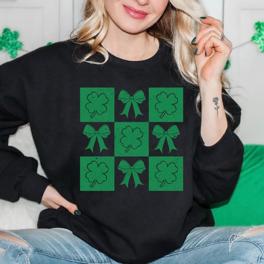 Bows and Shamrocks- Black