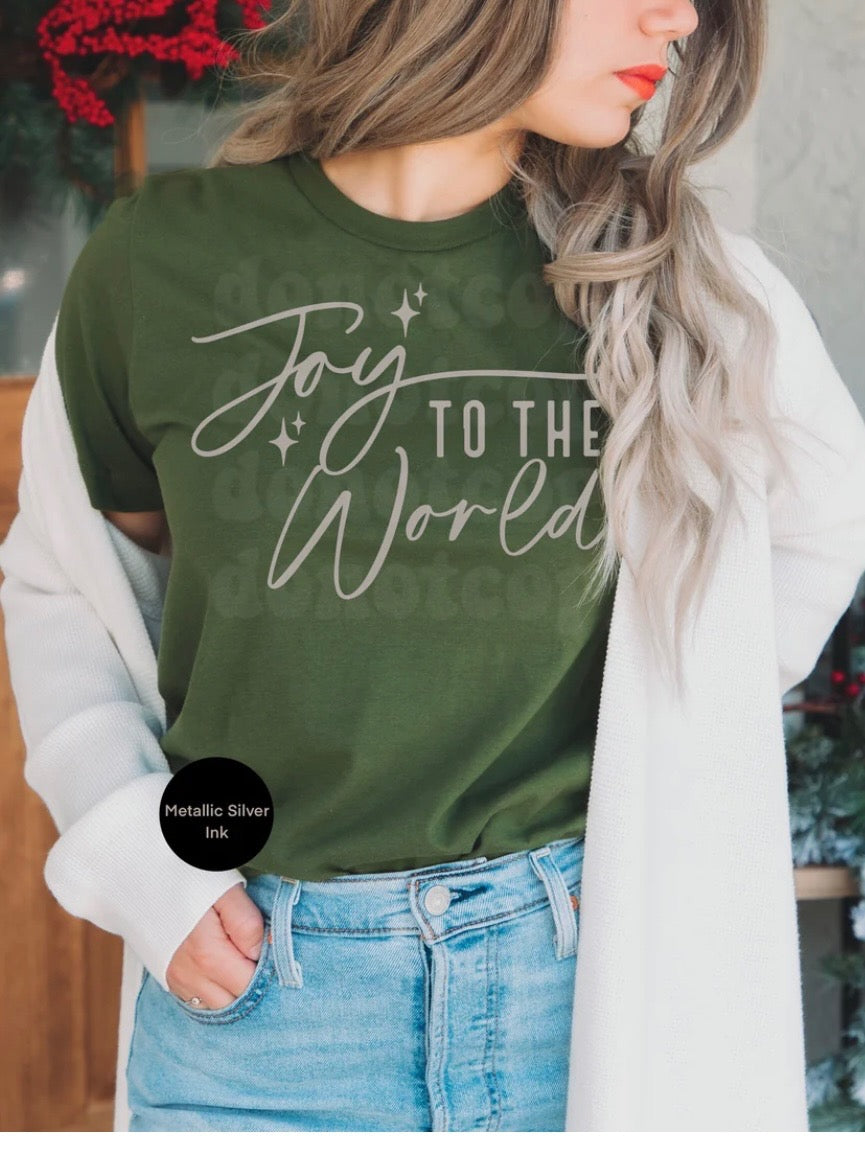 Joy to the World- Silver Metallic