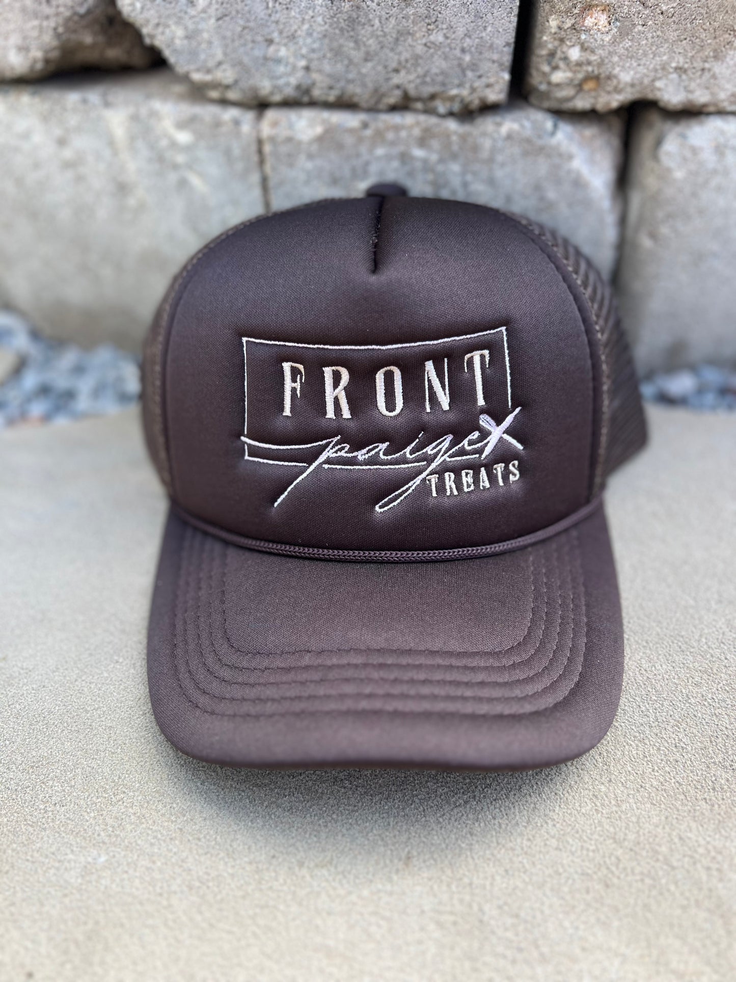 Front Paige Treats CHOCOLATE TRUCKER HAT