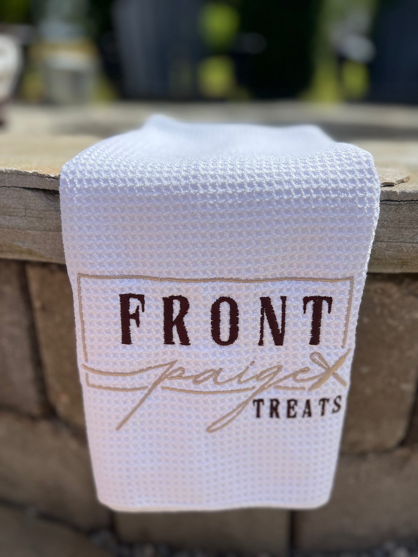 Front Paige Treats CHOCOLATE AND SAND TEA TOWEL