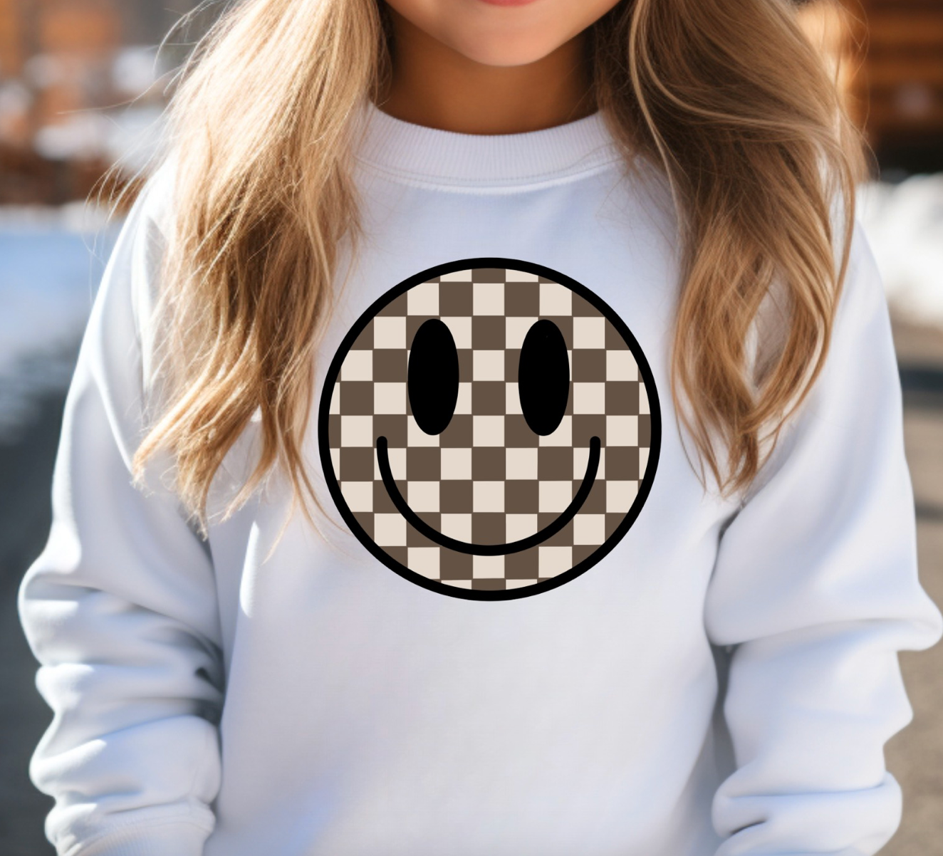 KIDDOS Checkered Smiley- White