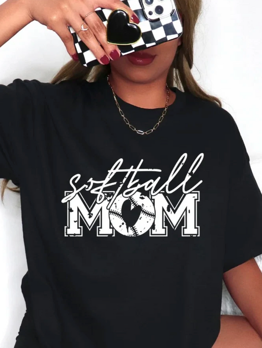 Softball Mom-Black