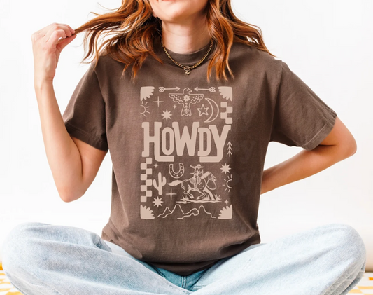 Howdy Floral- Chocolate Brown