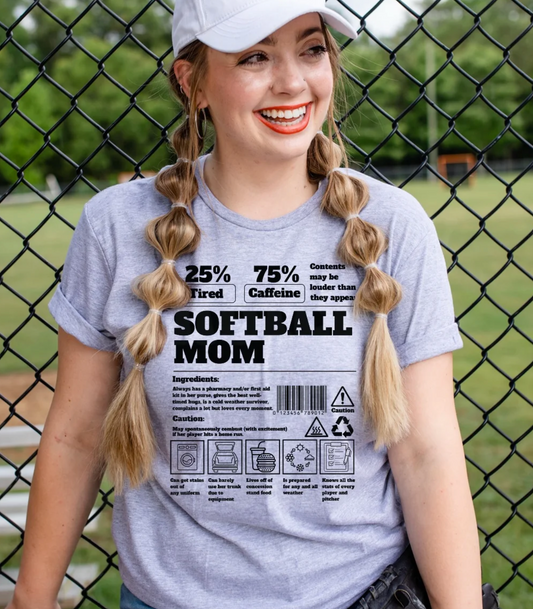 Softball Mom- Ash Grey