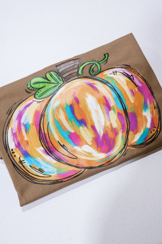 Watercolor Pumpkin- Espresso Brown