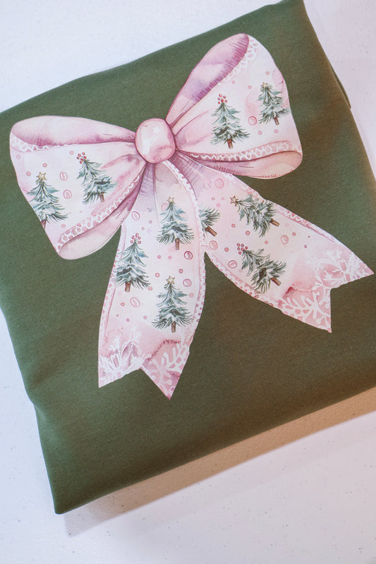 Christmas Tree Bow- Military Green