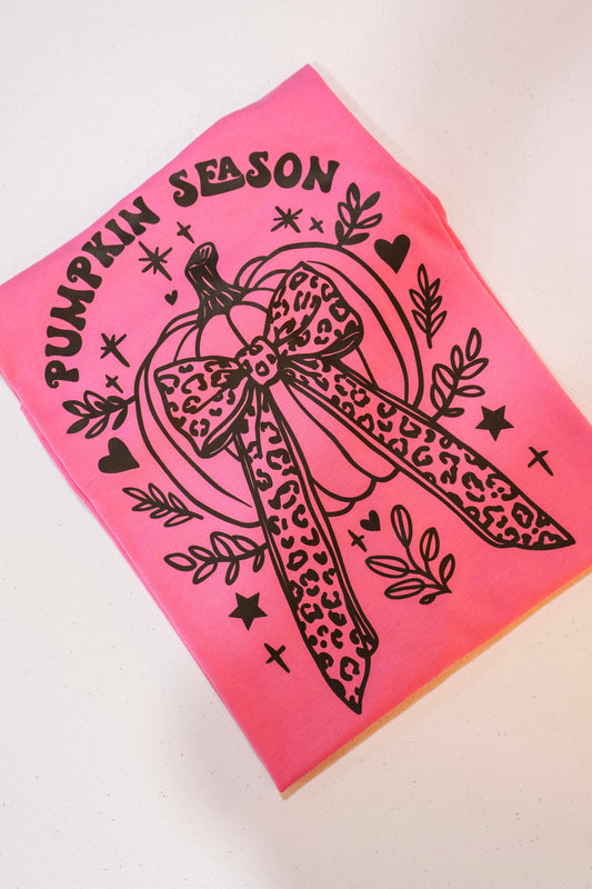 Pumpkin Season Cheetah Bow- Dark Pink