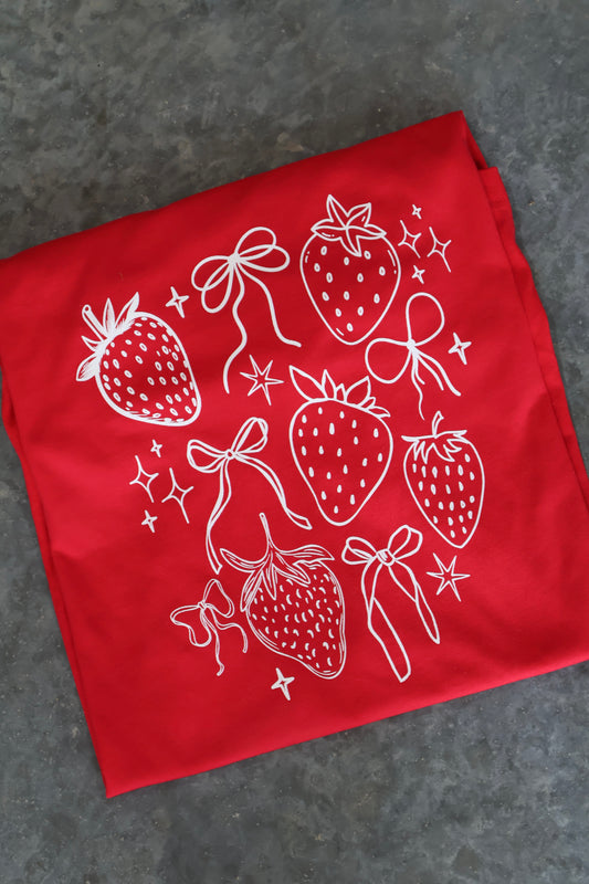 Strawberry & Bows- Red