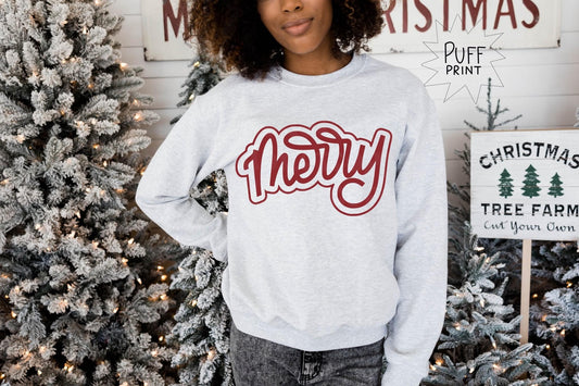 Merry-RED PUFF PRINT