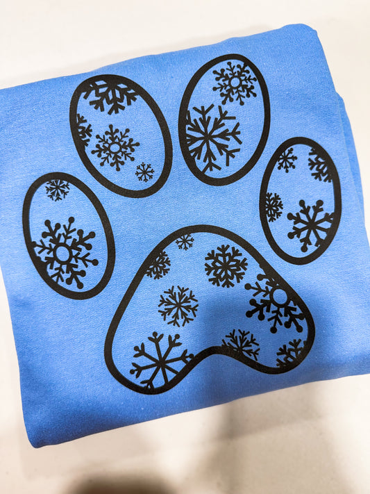 Winter Paw- Carolina Blue