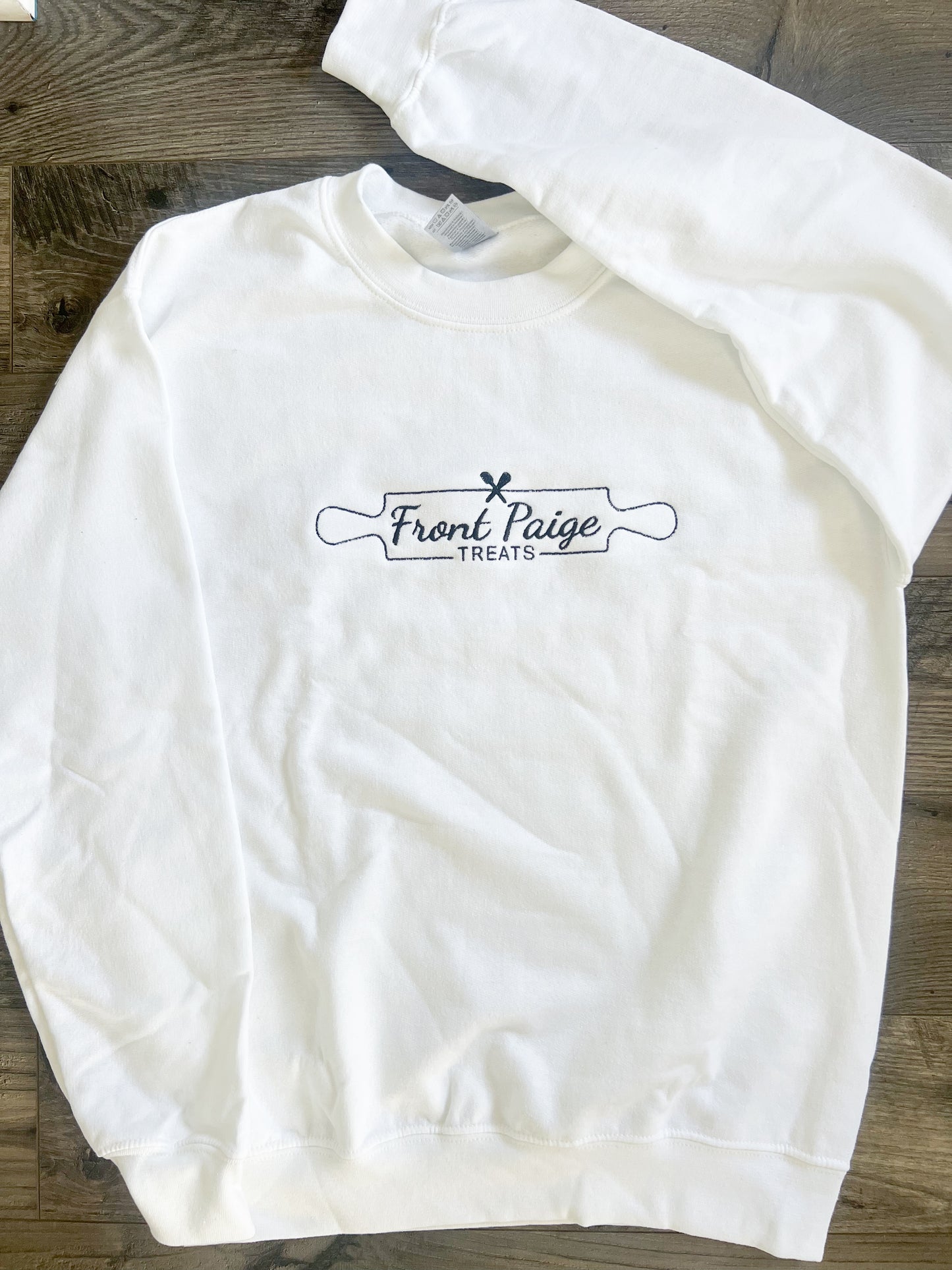 White Front Paige Treats Crewneck