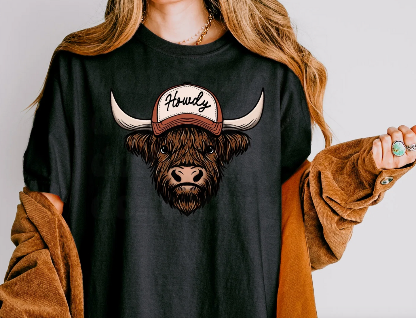 Howdy Highland Cow-Black