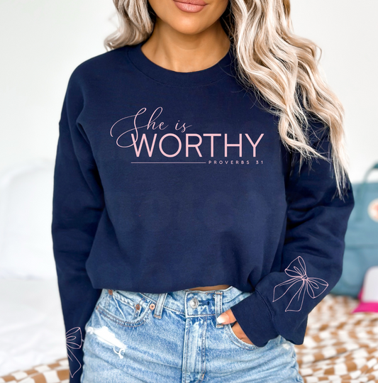 She Is Worthy- Navy