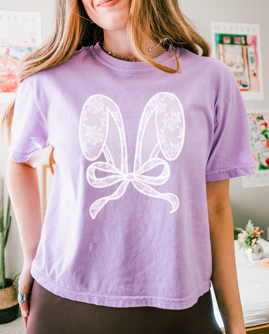 Lace Bunny Ears- Light Purple