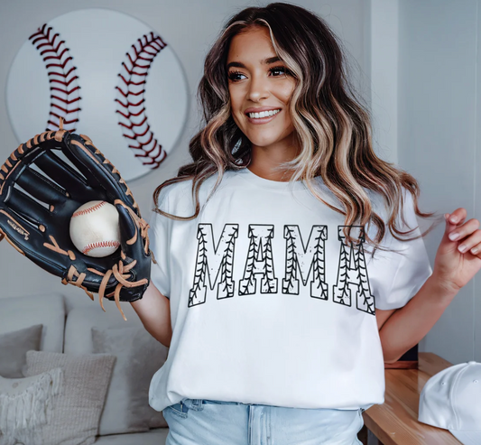 Mama Baseball- White