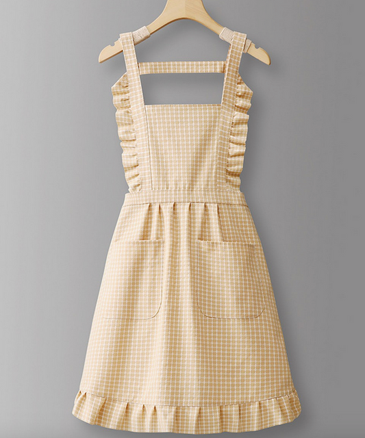 Cotton Striped Apron- Yellow