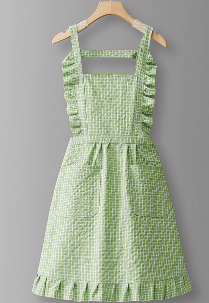 Cotton Striped Apron- Green